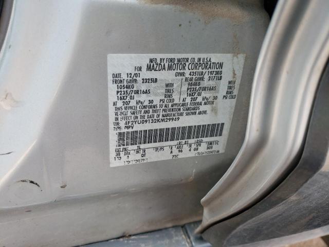 Photo 10 from auction – 2002 MAZDA TRIBUTE LX with VIN 4F2YU09132KM29949