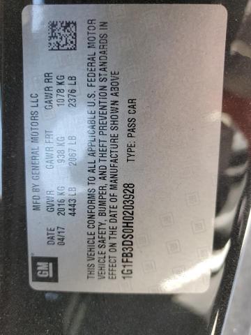 Photo 10 from auction – 2017 CHEVROLET CAMARO LT with VIN 1G1FB3DS0H0203928