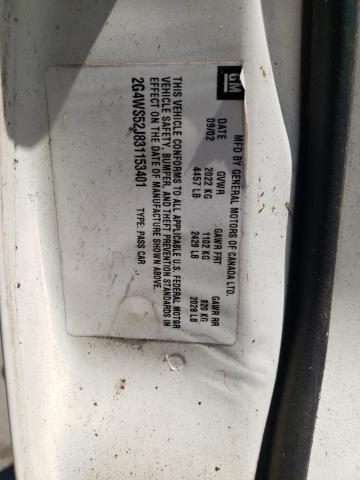 Photo 10 from auction – 2003 BUICK CENTURY CU with VIN 2G4WS52J831153401