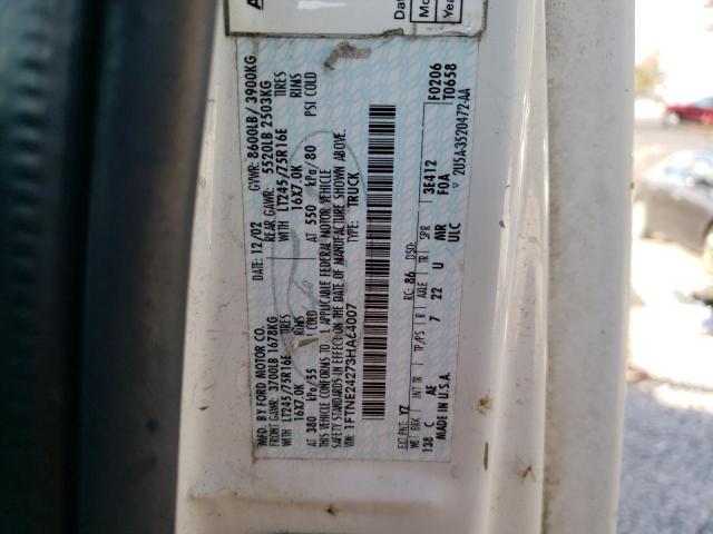 Photo 10 from auction – 2003 FORD ECONOLINE with VIN 1FTNE24273HA64007