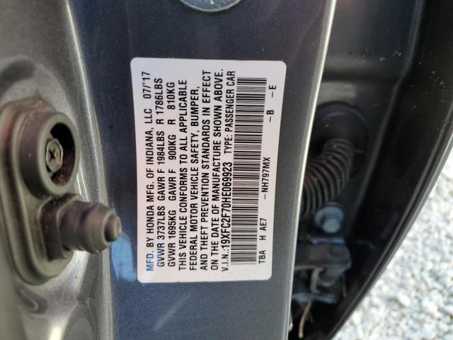 Zdjęcie 10 z aukcji – 2017 HONDA CIVIC EX z VIN 19XFC2F70HE069923