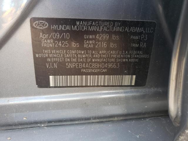 Photo 10 from auction – 2011 HYUNDAI SONATA GLS with VIN 5NPEB4AC8BH049663