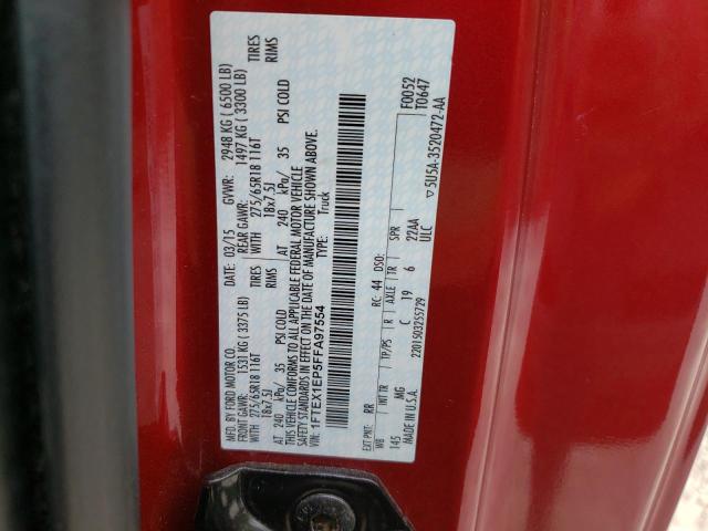 Photo 10 from auction – 2015 FORD F150 SUPER with VIN 1FTEX1EP5FFA97554