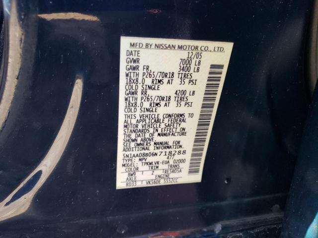 Photo 10 from auction – 2006 NISSAN ARMADA SE with VIN 5N1AA08B06N718288