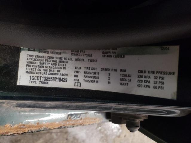 Photo 10 from auction – 2005 CHEVROLET COLORADO with VIN 1GCDT138558210439