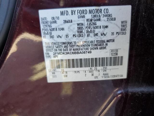 Photo 10 from auction – 2011 FORD EDGE LIMIT with VIN 2FMDK3KC6BBA08749