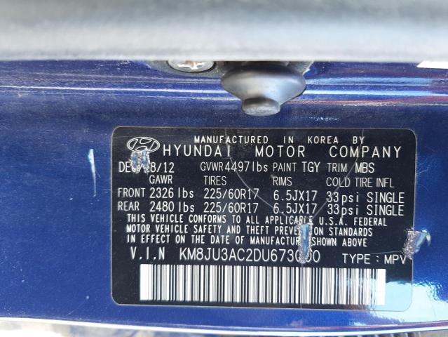 Photo 10 from auction – 2013 HYUNDAI TUCSON GLS with VIN KM8JU3AC2DU673000
