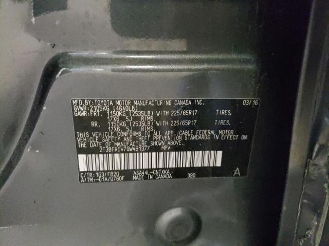 Photo 10 from auction – 2016 TOYOTA RAV4 LE with VIN 2T3BFREV7GW461377