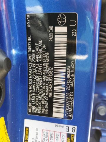 Photo 10 from auction – 2019 TOYOTA C-HR XLE with VIN NMTKHMBX6KR100802