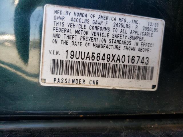 Photo 10 from auction – 1999 ACURA 3.2TL with VIN 19UUA5649XA016743