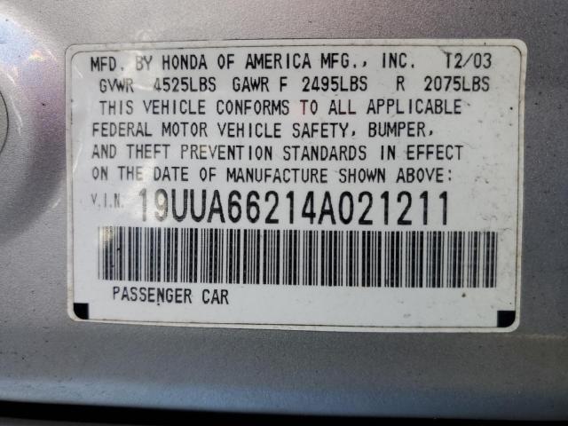 Photo 10 from auction – 2004 ACURA TL with VIN 19UUA66214A021211