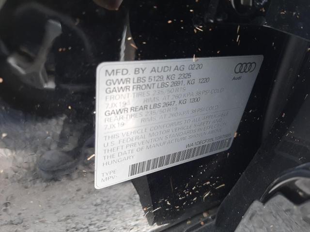 Photo 10 from auction – 2020 AUDI Q3 PREMIUM with VIN WA1DECF39L1087685