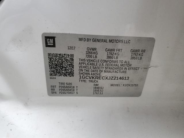 Photo 10 from auction – 2018 CHEVROLET SILVERADO with VIN 1GCVKRECXJZ214613