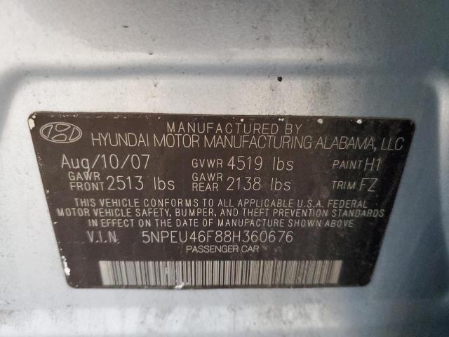 Photo 10 from auction – 2008 HYUNDAI SONATA SE with VIN 5NPEU46F88H360676