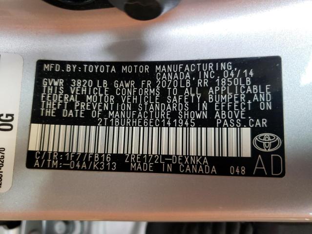Photo 10 from auction – 2014 TOYOTA COROLLA L with VIN 2T1BURHE6EC141945