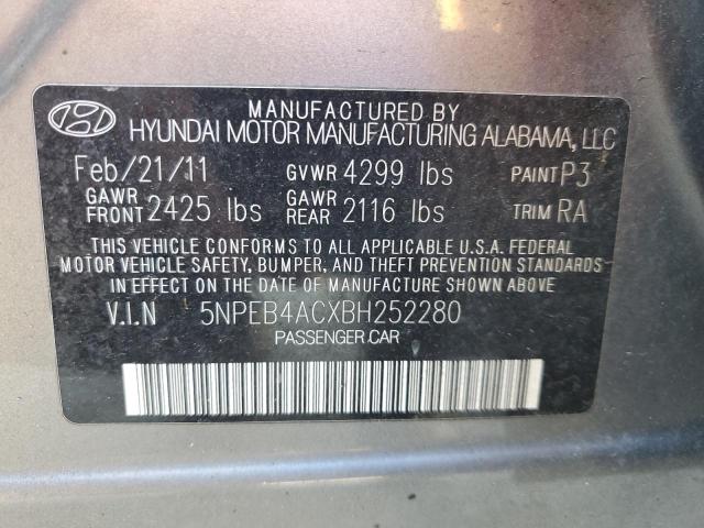 Photo 10 from auction – 2011 HYUNDAI SONATA GLS with VIN 5NPEB4ACXBH252280