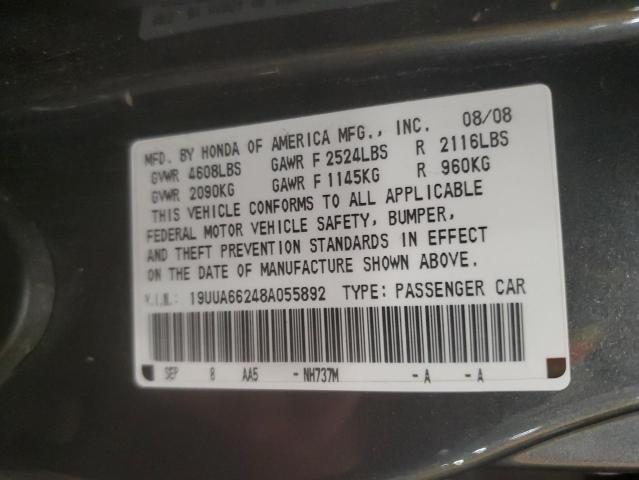 Photo 10 from auction – 2008 ACURA TL with VIN 19UUA66248A055892