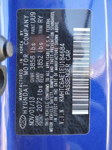 Photo 10 from auction – 2014 HYUNDAI VELOSTER T with VIN KMHTC6AE1EU184684