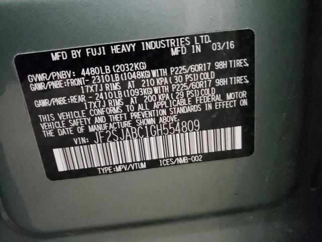 Foto 10 de la subasta – 2016 SUBARU FORESTER 2 con VIN JF2SJABC1GH554809