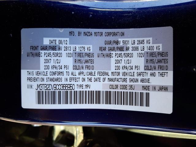 Photo 10 from auction – 2012 MAZDA CX-9 with VIN JM3TB2DV9C0366950