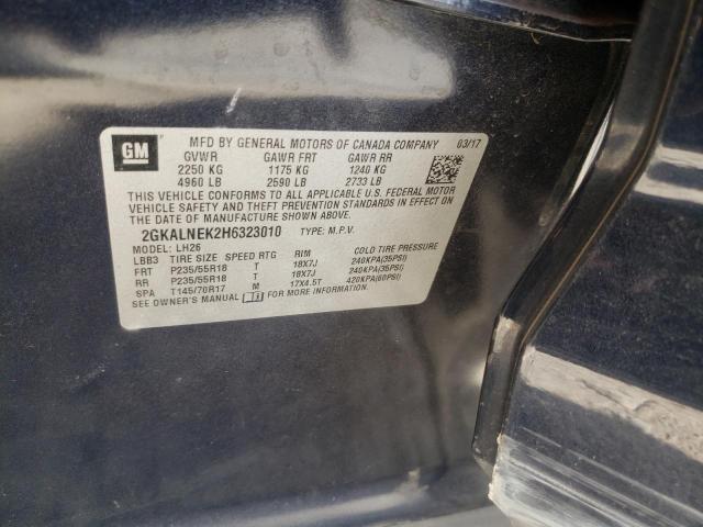 Photo 10 from auction – 2017 GMC TERRAIN SL with VIN 2GKALNEK2H6323010