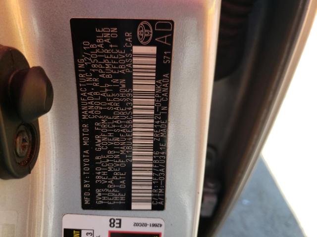 Photo 10 from auction – 2011 TOYOTA COROLLA BA with VIN 2T1BU4EE5BC543295