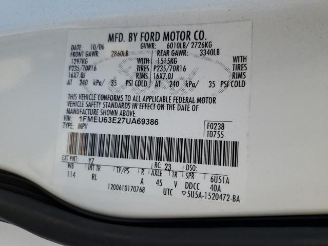 Photo 10 from auction – 2007 FORD EXPLORER with VIN 1FMEU63E27UA69386