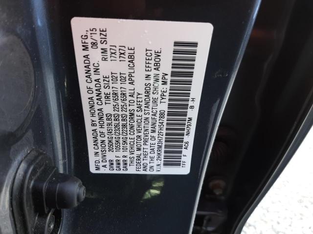 Photo 10 from auction – 2015 HONDA CR-V EXL with VIN 2HKRM3H72FH547880