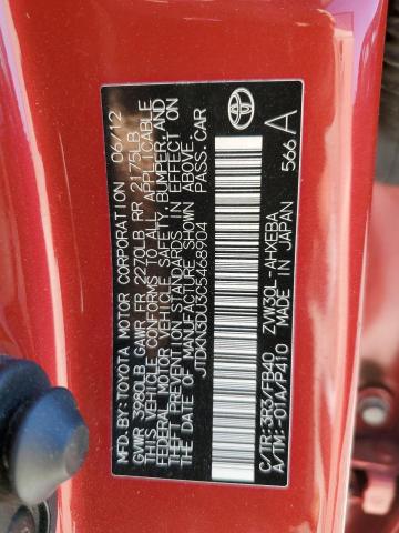 Photo 10 from auction – 2012 TOYOTA PRIUS with VIN JTDKN3DU3C5468904