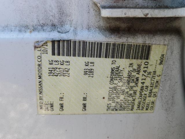 Photo 10 from auction – 2011 NISSAN ALTIMA BAS with VIN 1N4AL2AP0BN417410