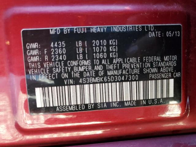 Photo 10 from auction – 2013 SUBARU LEGACY 2.5 with VIN 4S3BMBK65D3047300
