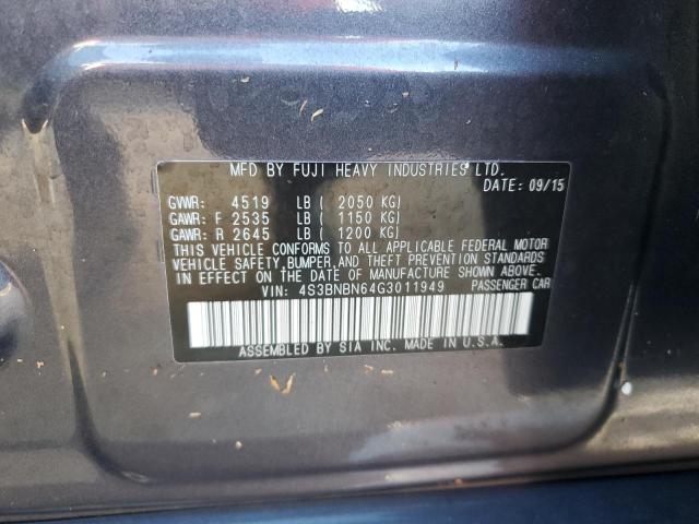 Photo 10 from auction – 2016 SUBARU LEGACY 2.5 with VIN 4S3BNBN64G3011949