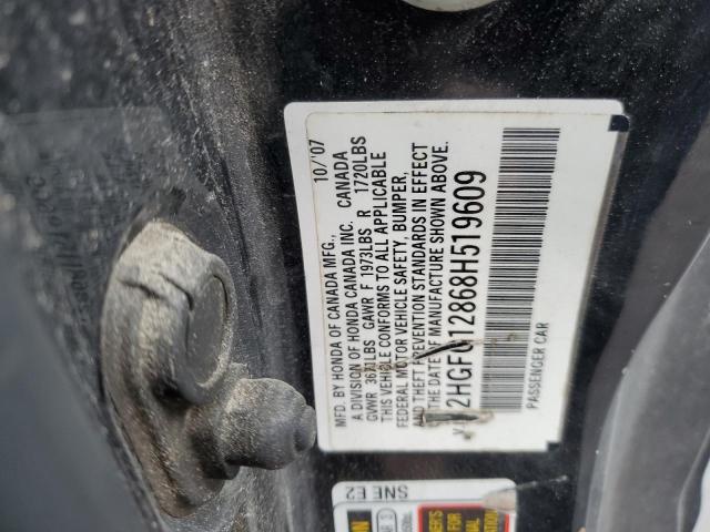 Photo 10 from auction – 2008 HONDA CIVIC EX with VIN 2HGFG12868H519609