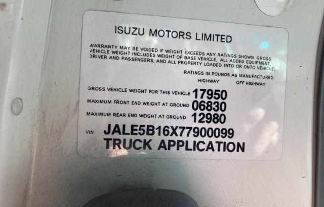 Photo 10 from auction – 2007 ISUZU NQR with VIN JALE5B16X77900099