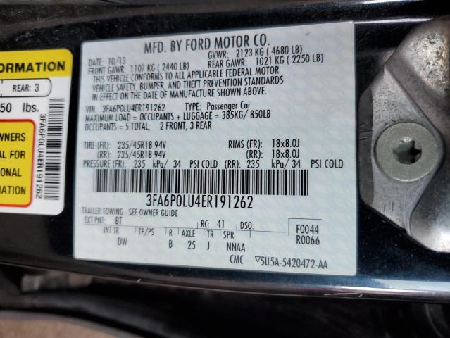 Photo 10 from auction – 2014 FORD FUSION SE with VIN 3FA6P0LU4ER191262