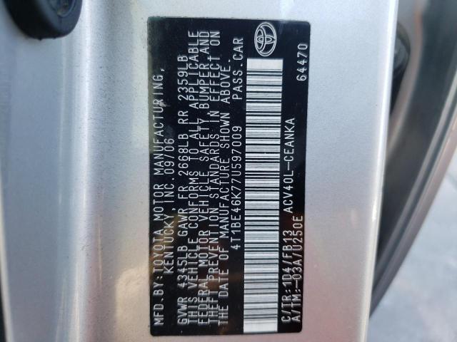 Photo 10 from auction – 2007 TOYOTA CAMRY with VIN 4T1BE46K77U597009