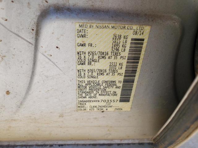 Photo 10 from auction – 2015 NISSAN FRONTIER S with VIN 1N6AD0EV4FN703557