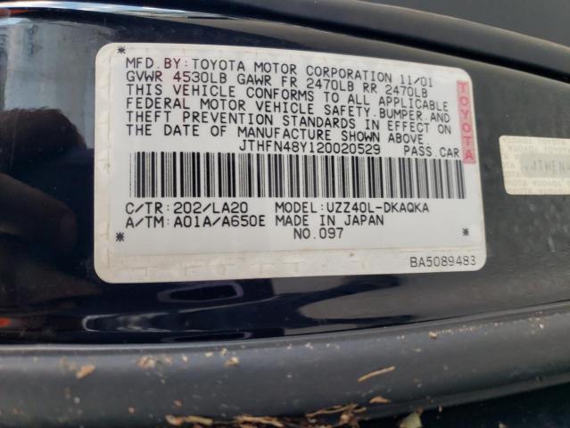 Photo 10 from auction – 2002 LEXUS SC 430 with VIN JTHFN48Y120020529