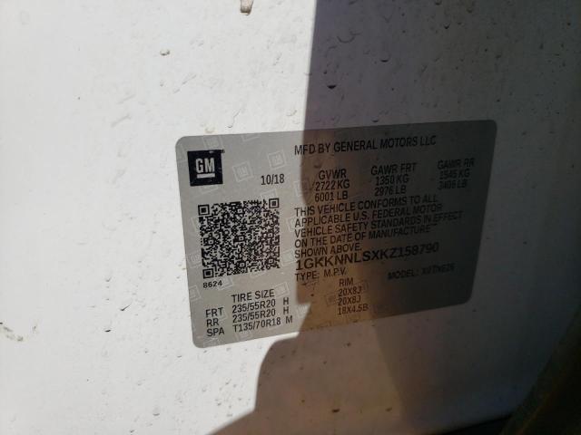 Photo 10 from auction – 2019 GMC ACADIA SLT with VIN 1GKKNNLSXKZ158790