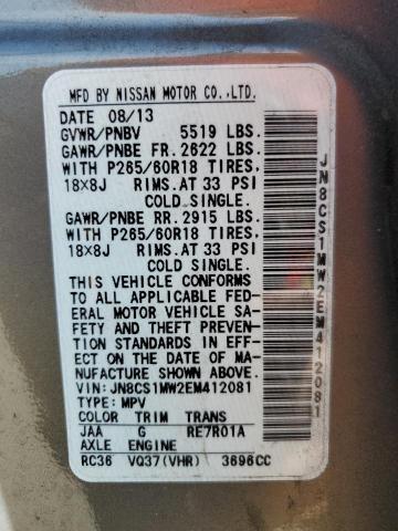Photo 10 from auction – 2014 INFINITI QX70 with VIN JN8CS1MW2EM412081
