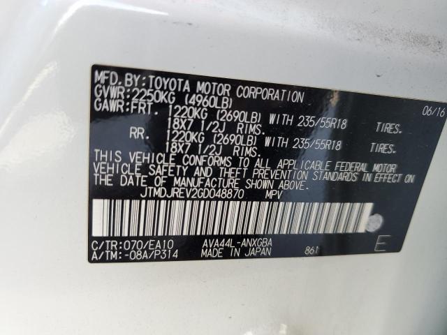 Photo 10 from auction – 2016 TOYOTA RAV4 HV LI with VIN JTMDJREV2GD048870