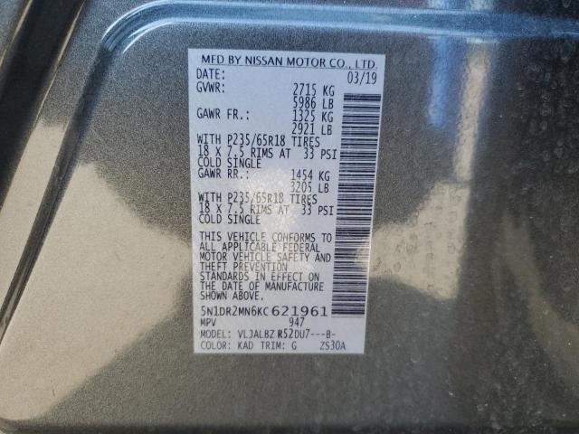 Photo 10 from auction – 2019 NISSAN PATHFINDER with VIN 5N1DR2MN6KC621961