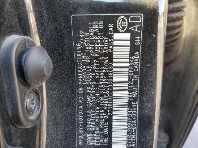 Photo 10 from auction – 2013 TOYOTA COROLLA BA with VIN 2T1BU4EE7DC018080