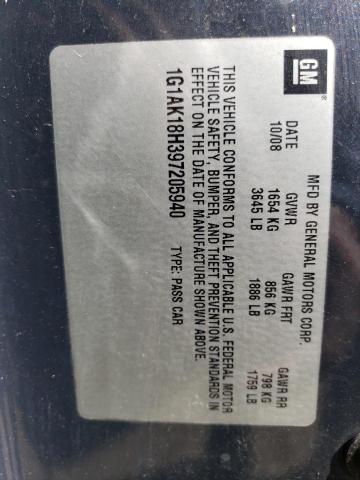 Photo 10 from auction – 2009 CHEVROLET COBALT LS with VIN 1G1AK18H397205940