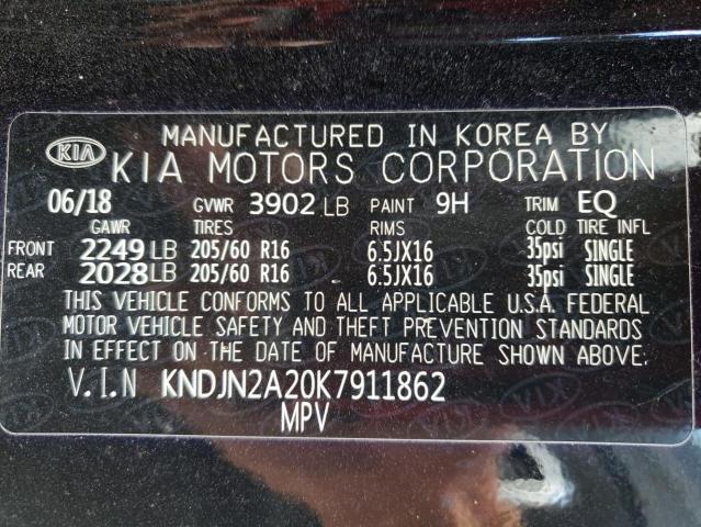 Photo 10 from auction – 2019 KIA SOUL with VIN KNDJN2A20K7911862