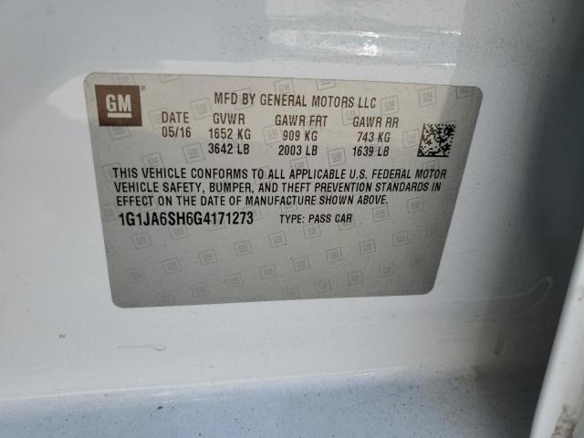 Photo 10 from auction – 2016 CHEVROLET SONIC LS with VIN 1G1JA6SH6G4171273