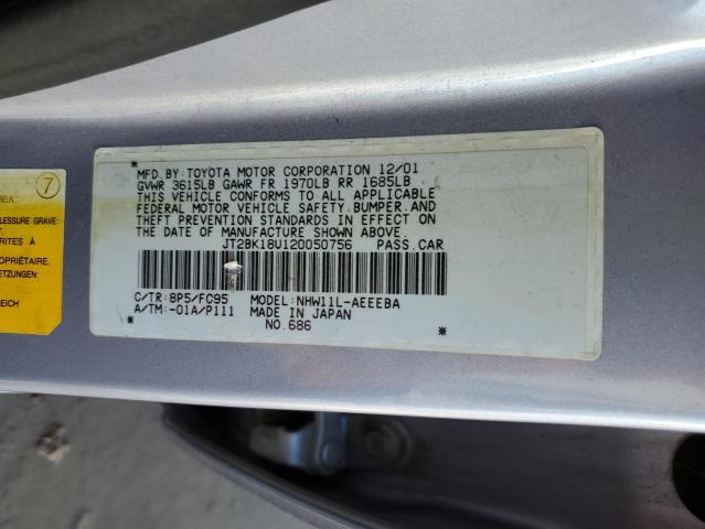 Photo 10 from auction – 2002 TOYOTA PRIUS with VIN JT2BK18U120050756
