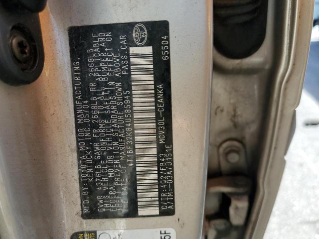 Photo 10 from auction – 2004 TOYOTA CAMRY LE with VIN 4T1BF32K84U585945