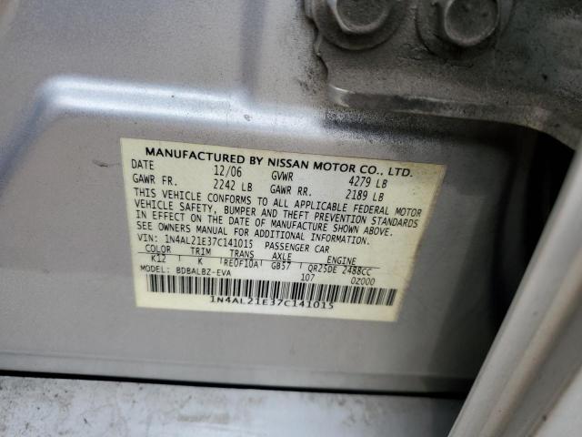 Photo 10 from auction – 2007 NISSAN ALTIMA 2.5 with VIN 1N4AL21E37C141015