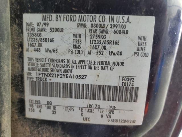 Photo 10 from auction – 2000 FORD F250 SUPER with VIN 1FTNX21F2YEA10527